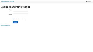 
                            2. Login de Administrador - Leitura e Cia - Jornal