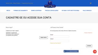 
                            1. Login de Cliente - Tend Skin® Brasil