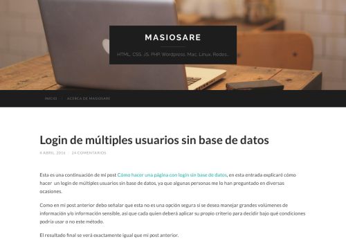 
                            2. Login de múltiples usuarios sin base de datos - Masiosare