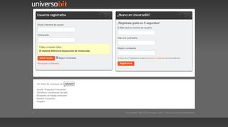 
                            8. Login de postulantes o registración - UniversoBit Argentina 2012