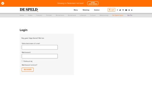 
                            2. Login - De Speld