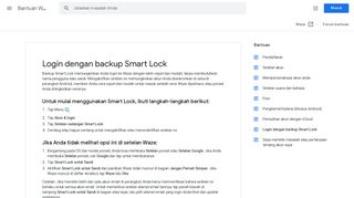 
                            8. Login dengan backup Smart Lock - Bantuan Waze - Google Support