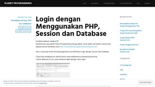 
                            3. Login dengan Menggunakan PHP, Session dan Database – Planet ...