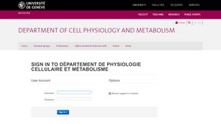 
                            10. Login - Département de physiologie cellulaire et métabolisme - UNIGE