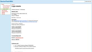 
                            9. Login details - DeviceTest-Wiki - Google Sites