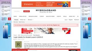 
                            9. Login details for Alcatel-Lucent I-240G-D | MyBroadband