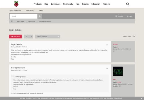 
                            1. login details - Raspberry Pi Forums