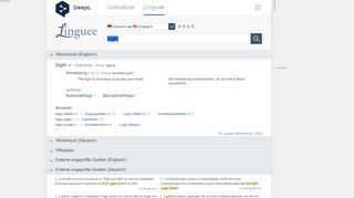
                            9. login - Deutsch-Übersetzung – Linguee Wörterbuch