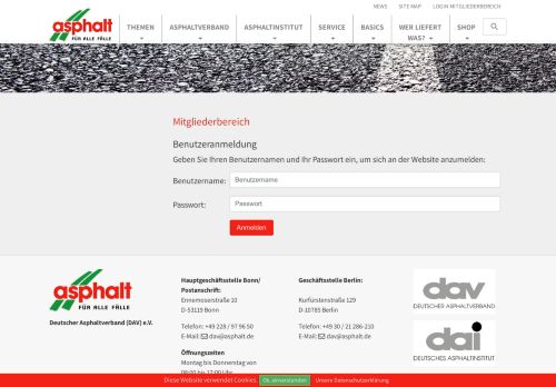 
                            11. Login: Deutscher Asphaltverband (DAV) e.V.