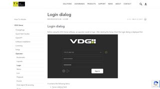 
                            6. Login dialog - VDG Security