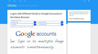 
                            12. Login Different Gmail or Google Accounts in Same Browser - Gtricks