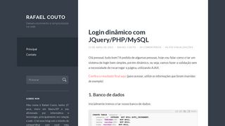 
                            8. Login dinâmico com JQuery/PHP/MySQL – Rafael Couto