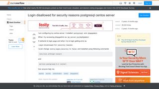 
                            9. Login disallowed for security reasons postgresql centos server ...