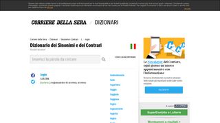 
                            3. Login - Dizionario dei sinonimi e dei contrari - Corriere.it