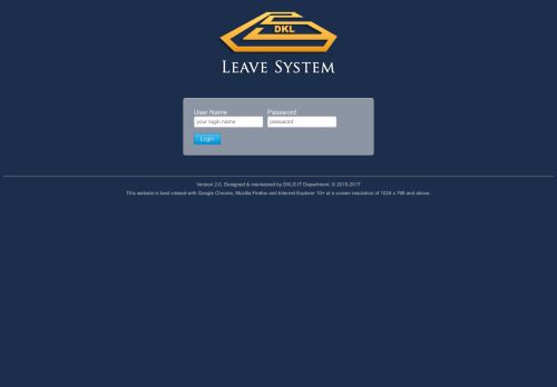 
                            5. Login | DKLS Leave System - Synology.me