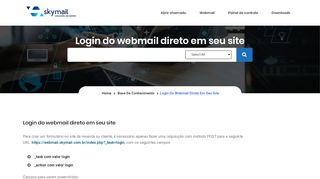 
                            8. Login do webmail direto em seu site – Skymail