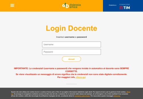 
                            5. Login Docente - Dislessia Amica