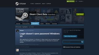 
                            11. Login doesn't save password Windows 10 :: Steam Client Beta