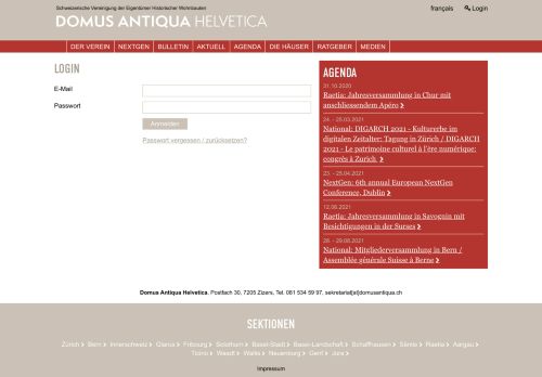 
                            2. Login | Domus Antiqua Helvetica