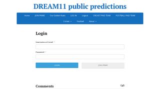 
                            2. Login – DREAM11 public predictions
