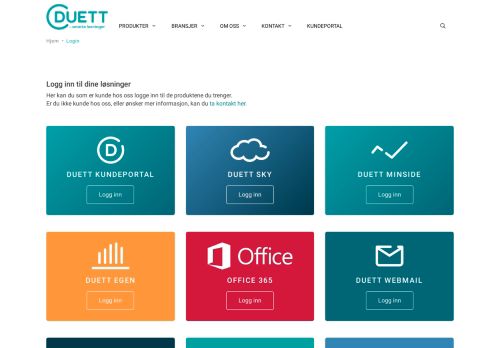 
                            9. Login - Duett AS leverer smarte løsninger som effektiviserer hverdagen