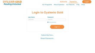
                            10. Login - Dyslexia Gold