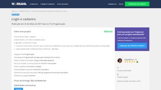 
                            2. Login e cadastro, trabalhe como freelancer com a Workana.