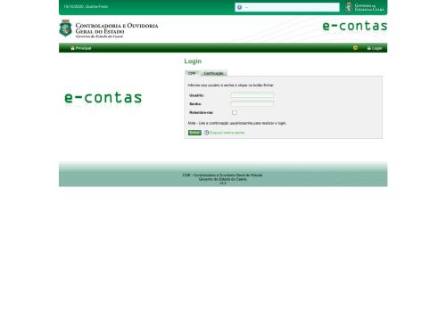 
                            13. Login - e-Contas - CGE