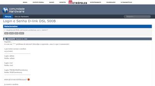 
                            9. Login e Senha D-link DSL 500B - Hardware.com.br