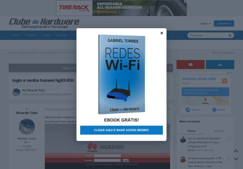 
                            8. login e senha huawei hg8245h - Redes e Internet - Clube do Hardware