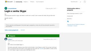 
                            4. Login e senha Skype - Microsoft Community
