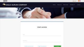 
                            1. Login - Eagle Aurum Company