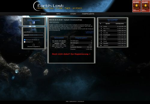 
                            3. Login - Earth Lost