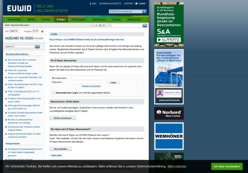 
                            3. Login Eildienst Holz | EUWID Holz und Holzwerkstoffe