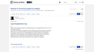 
                            2. Login Eingabemaske weg | Forum - heise online