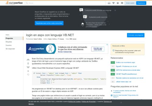 
                            1. login en aspx con lenguaje VB.NET - Stack Overflow en español