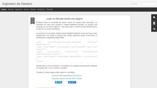 
                            6. Login en Moodle desde otra página | Ingeniero de Gestion