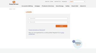 
                            1. Login - Énergie NB Power