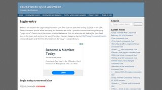 
                            4. Login entry - Crossword Quiz Answers