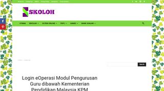 
                            9. Login eOperasi Modul Pengurusan Guru dibawah ...