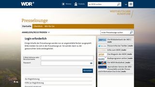 
                            6. Login erforderlich - Presselounge - WDR