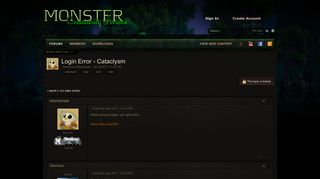 
                            10. Login Error - Cataclysm - Answered! - Monster WoW Forum