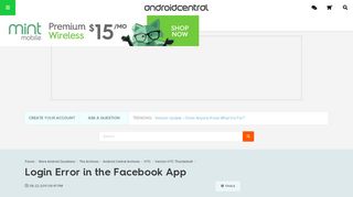 
                            12. Login Error in the Facebook App - Android Forums at AndroidCentral.com