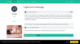 
                            3. Login error message | Laravel.io