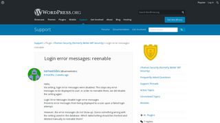 
                            1. Login error messages: reenable | WordPress.org