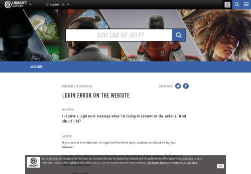 
                            9. Login Error on the website - Ubisoft Support
