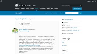 
                            10. Login error - page 2 | WordPress.org