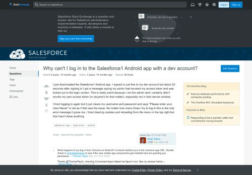 
                            6. login errors - Why can't I log in to the Salesforce1 Android app ...