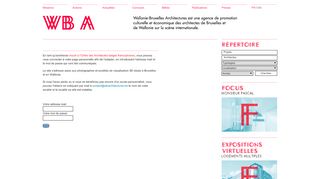 
                            6. Login et inscriptions / Wallonie-Bruxelles Architectures