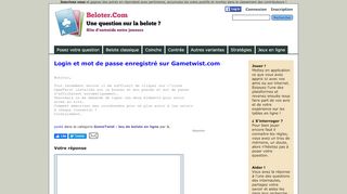 
                            9. Login et mot de passe enregistré sur Gametwist.com - Forum Belote ...